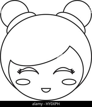 kokeshi head face doll outline Stock Vector Image &amp; Art - Alamy