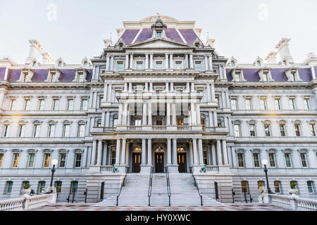 Washington DC, USA - March 4, 2017: Dwight D. Eisenhower Execute Office Building and entrance Stock Photo