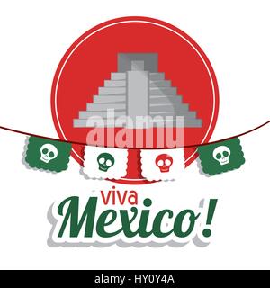 viva mexico - pyramid festival poster Stock Vector