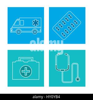 set equipment medical concept Stock Vector