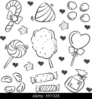 Doodle of candy various vector art Stock Vector