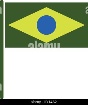 brazil flag icon illustrated on white background in vector Stock Vector ...