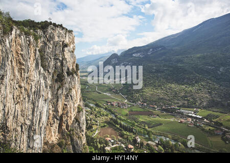 View from the Colodri Mountain, which is in the Trentino Alto Adige Region in Italy. Stock Photo