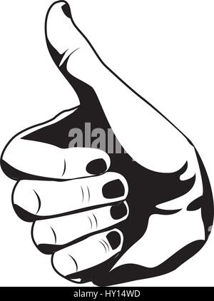 black silhouette of hand with signal ok Stock Vector