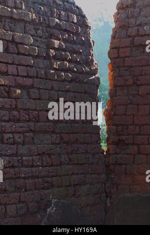 The interior surfaces of an old and abandoned house Stock Photo