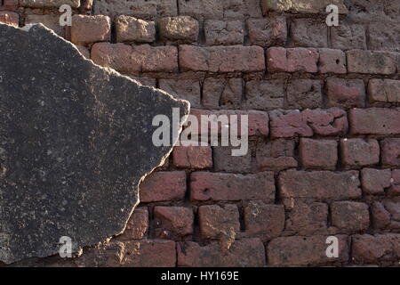 The interior surfaces of an old and abandoned house Stock Photo