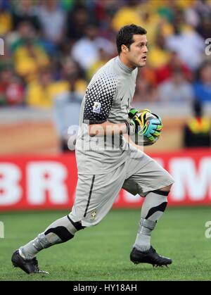 JULIO CESAR BRAZIL INTER MILAN BRAZIL & INTER MILAN DURBAN STADIUM DURBAN SOUTH AFRICA 25 June 2010 Stock Photo