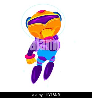 Friendly Android Robot Character With. Cartoon Stock Vector
