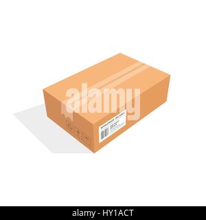 Isometric Box, cardboard design illustration Stock Vector