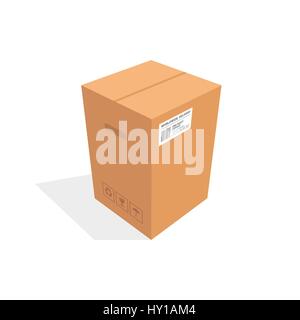 Isometric Box, cardboard design illustration Stock Vector
