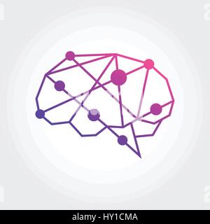 Brain Symbol illustration, Abstract Polygon design Stock Vector