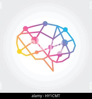 Brain Symbol illustration, Abstract Polygon design Stock Vector