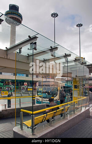 Merseytravel bus infrastructure Stock Photo