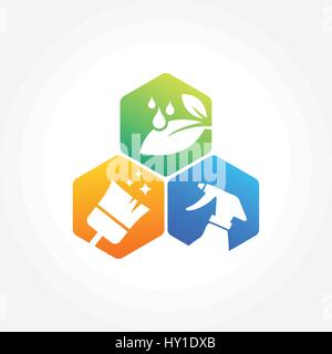 Home Cleaning. Cleaning Service. Building Cleaning, vector illustration Stock Vector