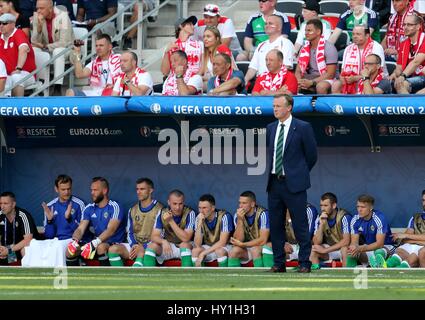 NORTHERN IRELAND MANAGER MICHA POLAND V NORTHERN IRELAND STADE DE NICE NICE FRANCE 12 June 2016 Stock Photo