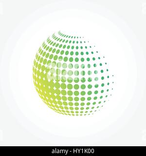 Stylized Globe with Dots Pixels Stock Vector
