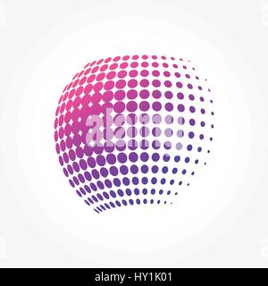 Stylized Globe with Dots Pixels Stock Vector