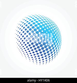 Stylized Globe with Dots Pixels Stock Vector