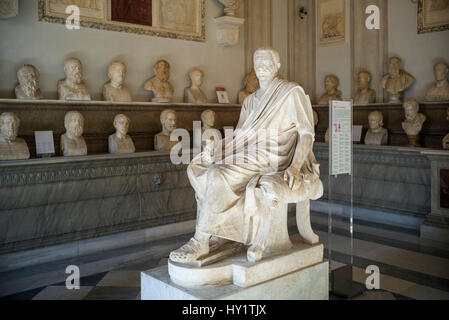 Rome. Italy. Statue of Roman Consul and military commander Marcus Claudius Marcellus (ca. 268-208 BC), Hall of the Philosophers, Capitoline Museums. S Stock Photo