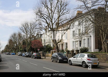 Large houses on Wickham Road, Brockley, southeast London, UK. A recently run-down area now becoming popular with young Londoners Stock Photo