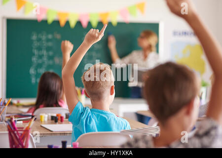 Everyone knows the right answear Stock Photo