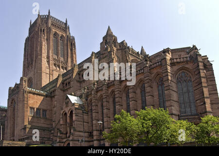 Liverpool Cathedral is the Church of England cathedral of Liverpool; England; built on St James' Mount near the centre of the city: it is the seat of  Stock Photo