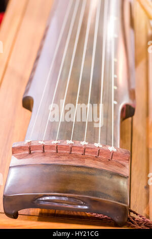 traditional chinese musical instrument name guqin or ku-ch'in zither Stock Photo
