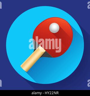 Table tennis racket with ball vector illustration Stock Vector