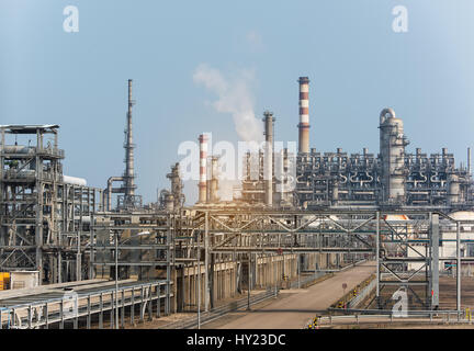 gas processing factory. landscape with gas and oil industry Stock Photo