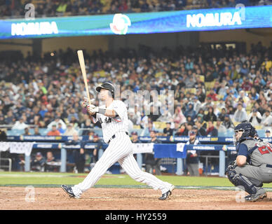 Los Angeles, California, USA. 21st Mar, 2017. Sho Nakata (JPN) WBC : Sho Nakata of Japan bats during the 2017 World Baseball Classic Semifinal game between United States 2-1 Japan at Dodger Stadium in Los Angeles, California, United States . Credit: AFLO/Alamy Live News Stock Photo