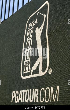 Humble, Texas, USA. 1st Apr, 2017. PGA sign at the Shell Houston Open at the Golf Club of Houston in Humble, Texas. John Glaser/CSM/Alamy Live News Stock Photo