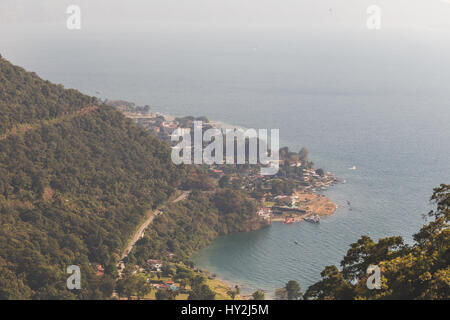 Scenic view at the beautiful Lake Atitlan in Guatemala, Central America. Stock Photo