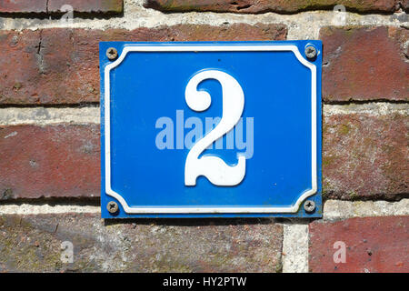 Blue House Number Sign Stock Photo