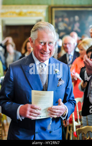 HILLSBOROUGH, NORTHERN IRELAND. 24 MAY 2016: HRH Prince Charles, the Prince of Wales, and The Duchess of Cornwall hold a musical evening in Hillsborough Palace to showcase some of the best local talent in Northern Ireland.  It comes at the end of a two day visit to the provence, and ahead of a day in the Republic of Ireland.
