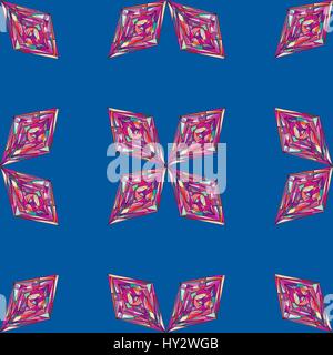 Hand drawn ornament pattern. Vector geometric tracery seamless background. Abstract colorful rhombus texture for wallpaper, wrapping, textile design,  Stock Vector