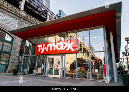 A logo sign outside of a TJ Maxx retail store in Columbia, Maryland on  April 13, 2018 Stock Photo - Alamy