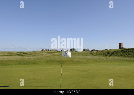 View over the 2nd Green, Littlestone golf course, Littlestone, Kent, England Stock Photo