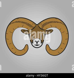 Ram head icon. Stock Vector