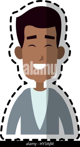 handsome happy dark skin man cartoon icon image Stock Vector Image ...
