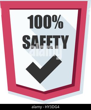 100% Safety shield illustration Stock Vector