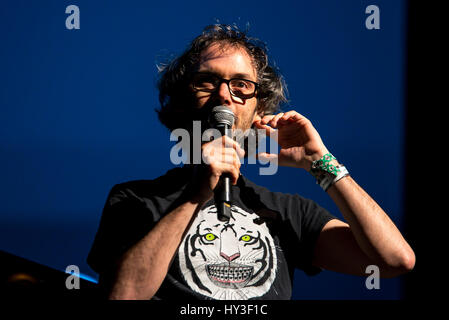 BARCELONA - JUN 16: James Rhodes (pianist and writer) performs in concert at Sonar Festival on June 16, 2016 in Barcelona, Spain. Stock Photo