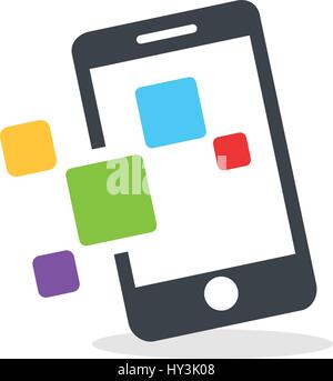 Smartphone apps, mobile development concept, vector illustration Stock Vector