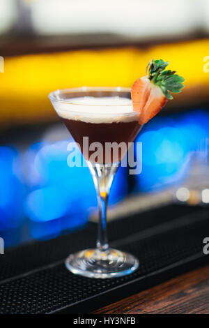 Glass of Strawberry Daiquiri Stock Photo