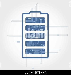 Electronic circuit branching from a battery. Clean design. Stock Vector