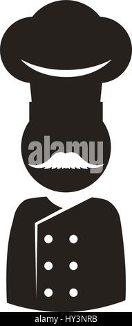 chef mustache hat uniform vector icon illustration Stock Vector