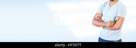 Portrait of man who is holding a wrench at home Stock Photo