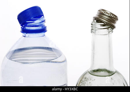 Water bottle of glass and PVC, Wasserflasche aus Glas und PVC