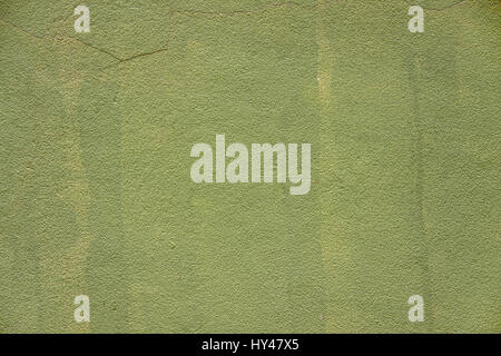 beautiful old texture of green brush painted on concrete wall Stock Photo