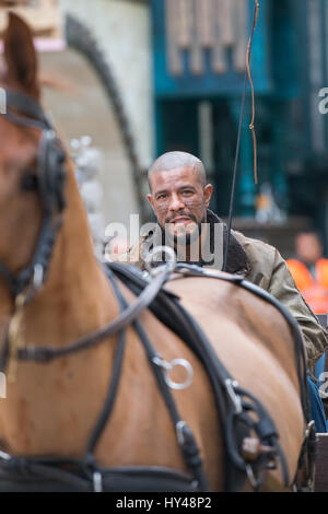 'Robin Hood: Origins' production closes part of the main street in Dubrovnik to film scenes  Featuring: stunt double Where: Dubrovnik, Croatia When: 28 Feb 2017 Credit: WENN.com  **Only available for publication in UK, USA, Germany, Austria, Switzerland** Stock Photo