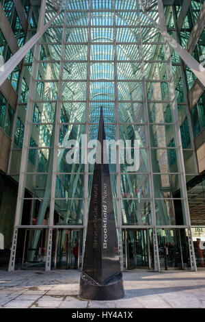 Entrance to Brookfield Place (formerly BCE Place) Santiago Calatrava's Allen Lambert Galleria in downtown Toronto, Ontario, Canada. Stock Photo